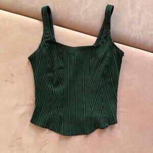 Y2K Vintage Spandex Striped Corset & mini shorts